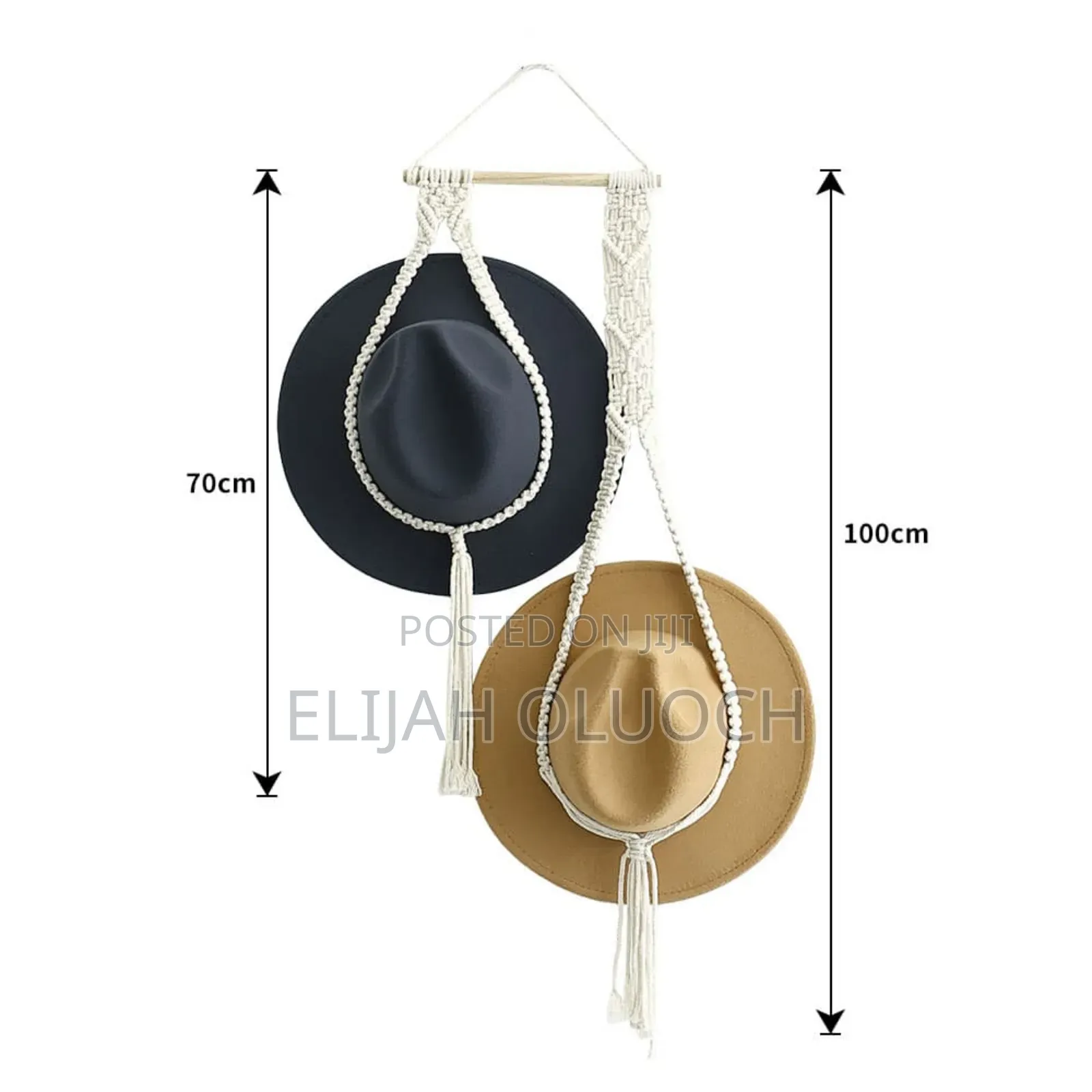 Nordic Style Boho Cotton Hanging Hat Woven Organizer Tapestry
