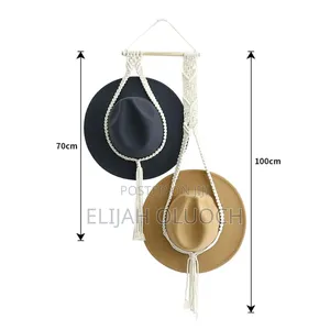 Nordic Style Boho Cotton Hanging Hat Woven Organizer Tapestry