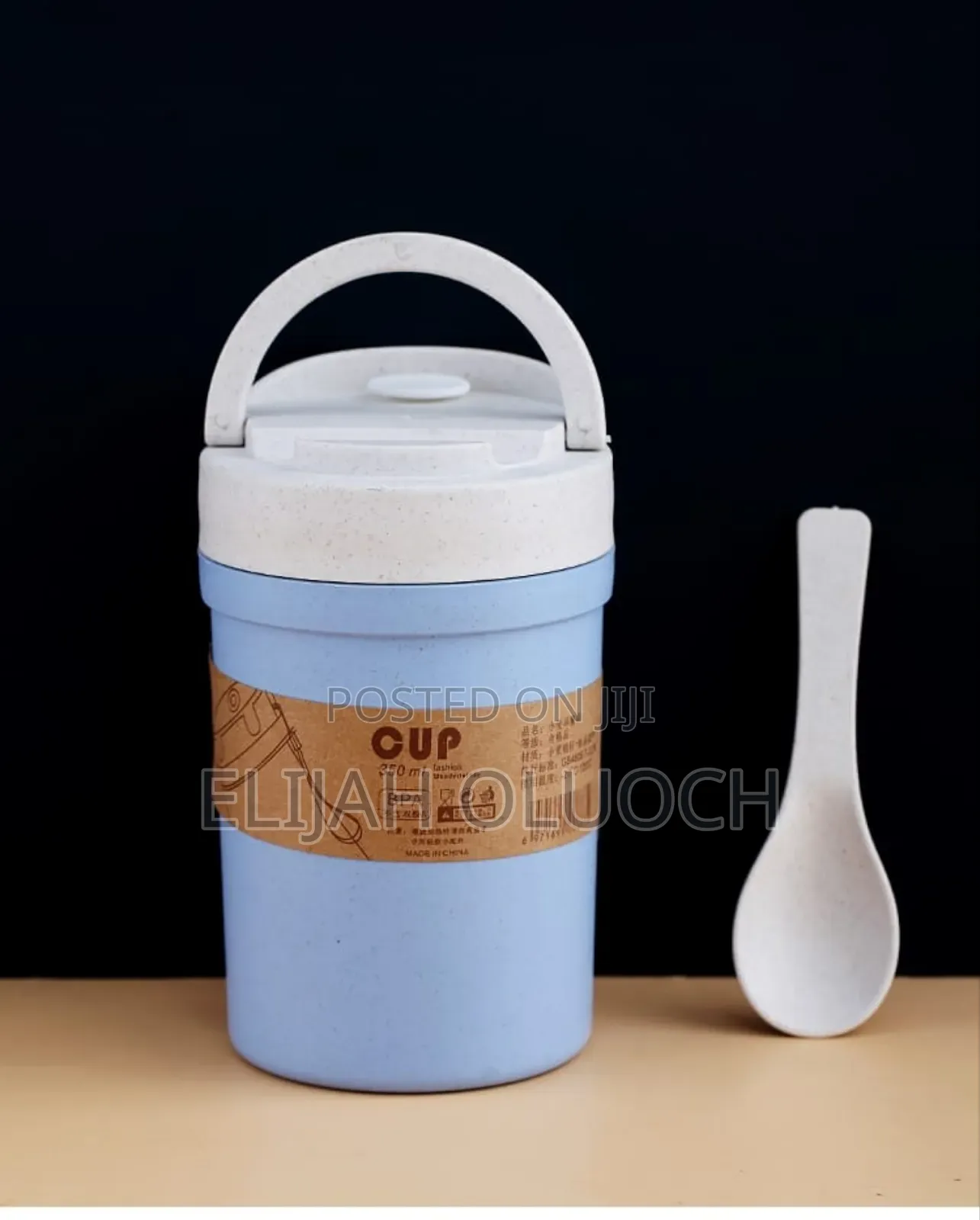 350ml Wheat Straw Soup Cup With Spoon