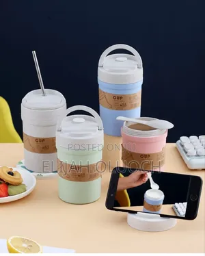 350ml Wheat Straw Soup Cup With Spoon