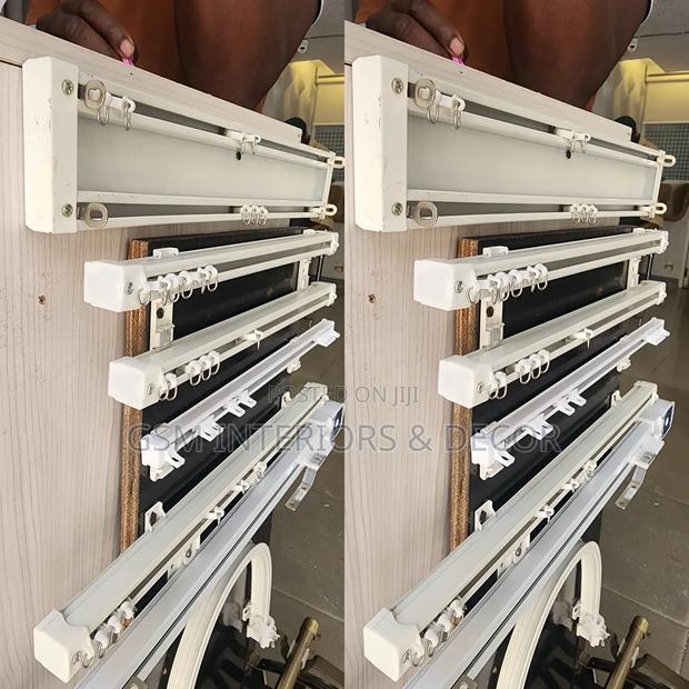 Off White Aluminium Curtain Rails With Full Accessories