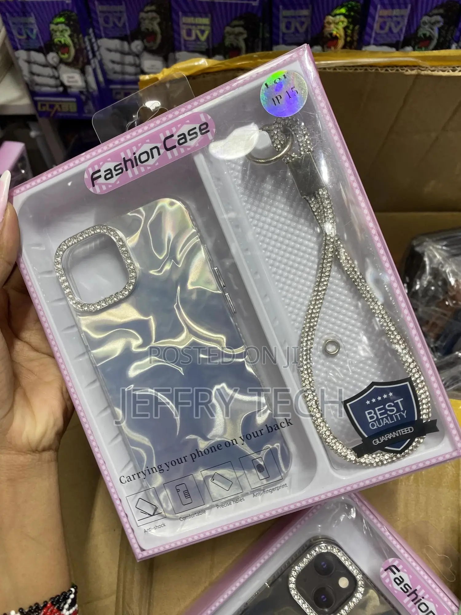 Cosove Marble Wrist Strap Chain Phone Case for iPhone 15