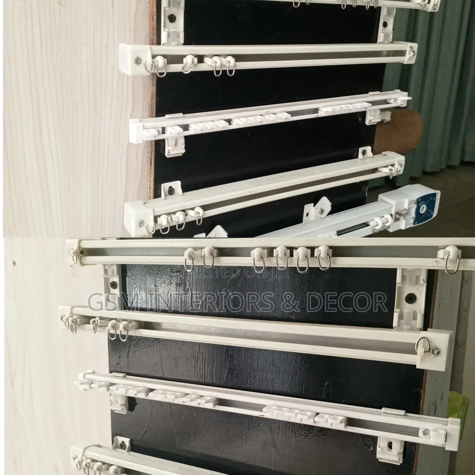 Single Channel Aluminium Curtain Rail With Rollers Brackets