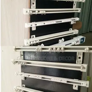 Single Channel Aluminium Curtain Rail With Rollers Brackets