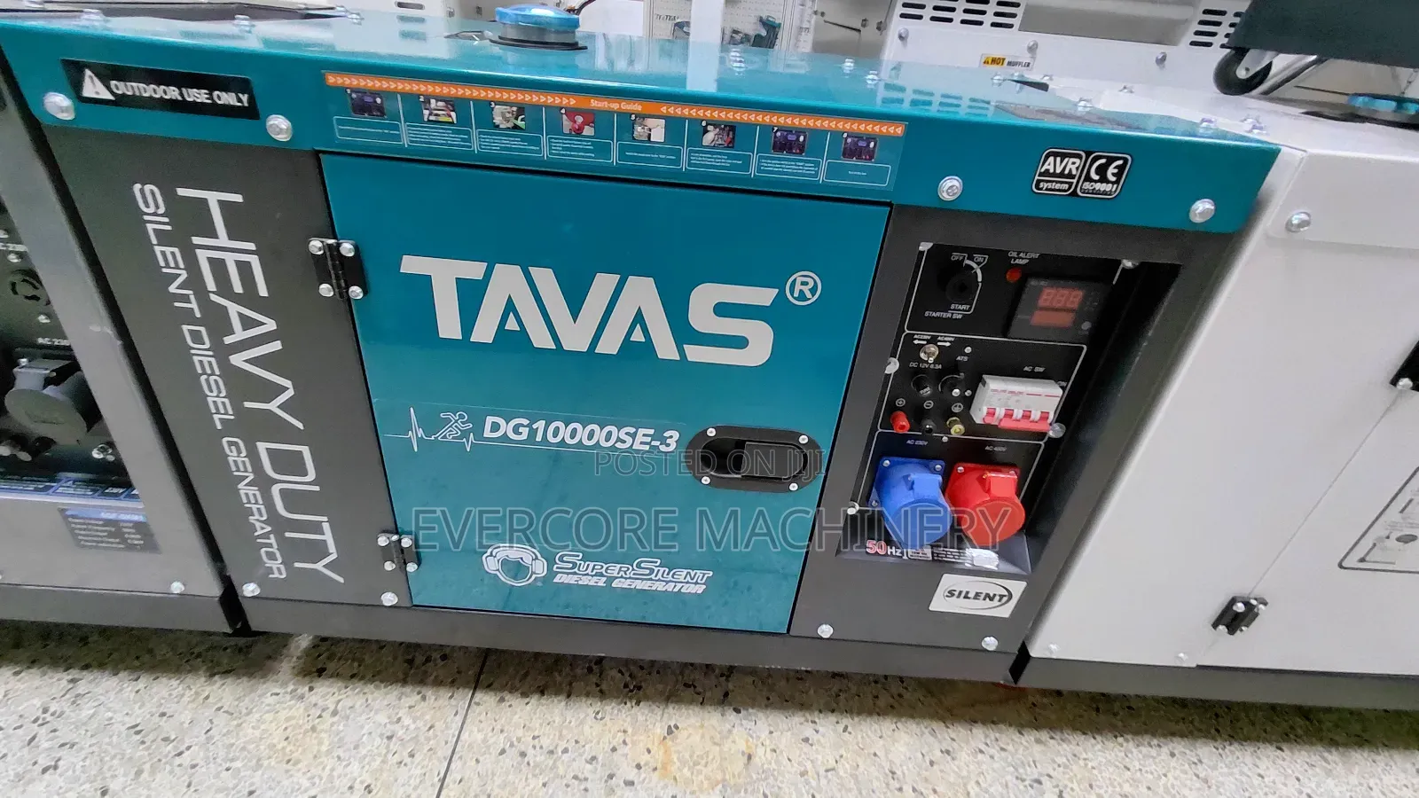 Tavas Heavy Duty Diesel Silent Generator 10kva Commercial.