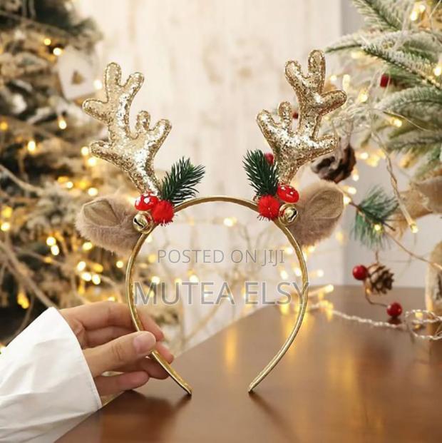 Red Gold Kids Christmas Headbands