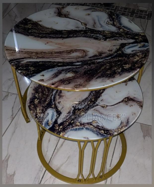 Modern Luxury 2in1 Pure Marble Nesting Tables. - main view