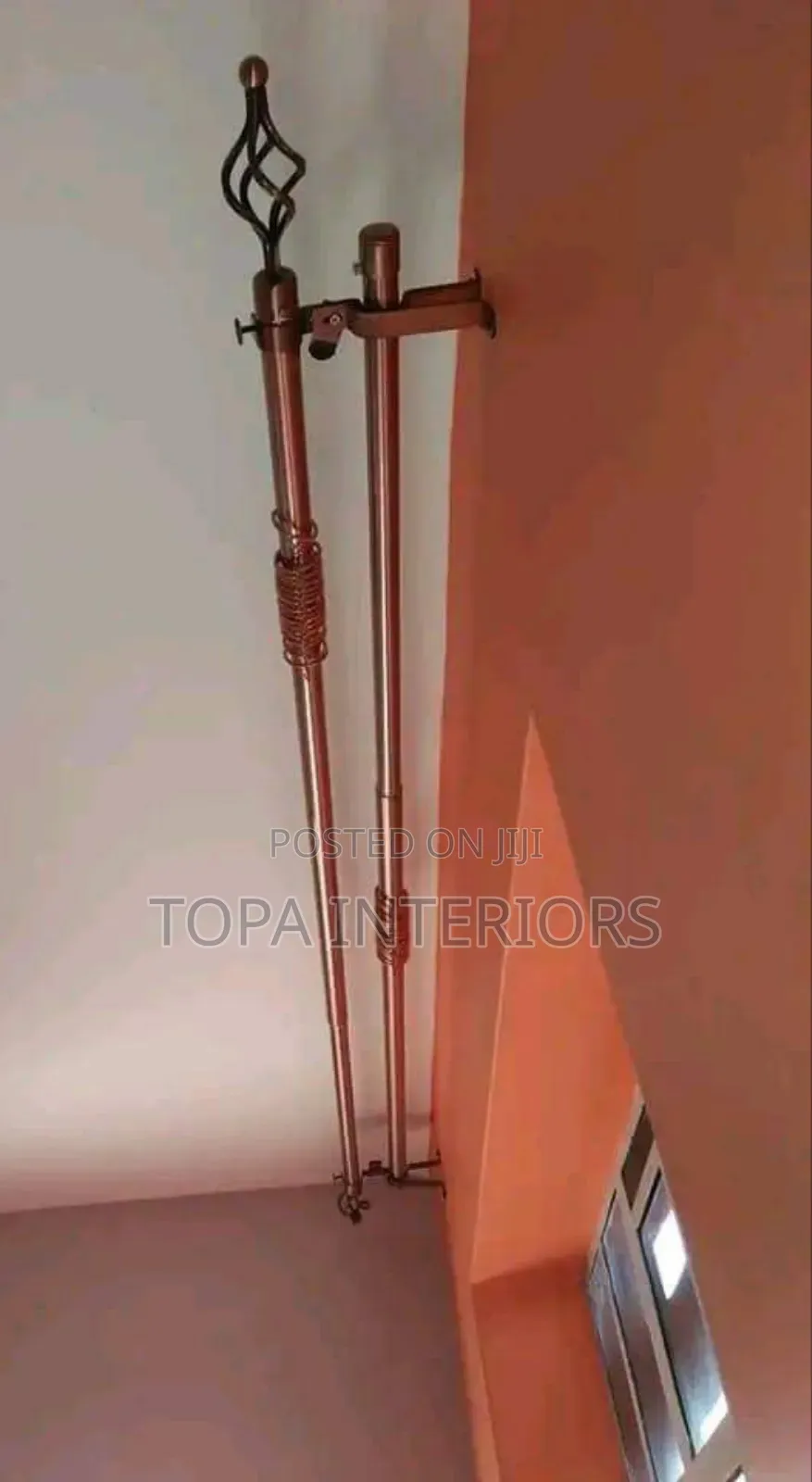 Brown 2m Double Adjustable Imported Window Curtain Rods