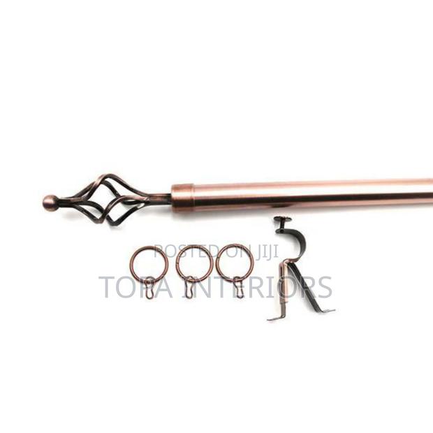 Brown 2m Single Extendable Drapery Curtain Rods