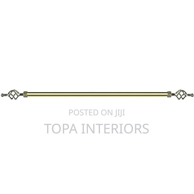 Gold 2m Single Adjustable Drapery Curtain Rods