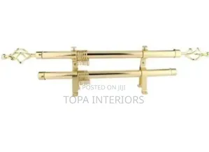 Generic 2m Double Adjustable Drapery Gold Curtain Rods