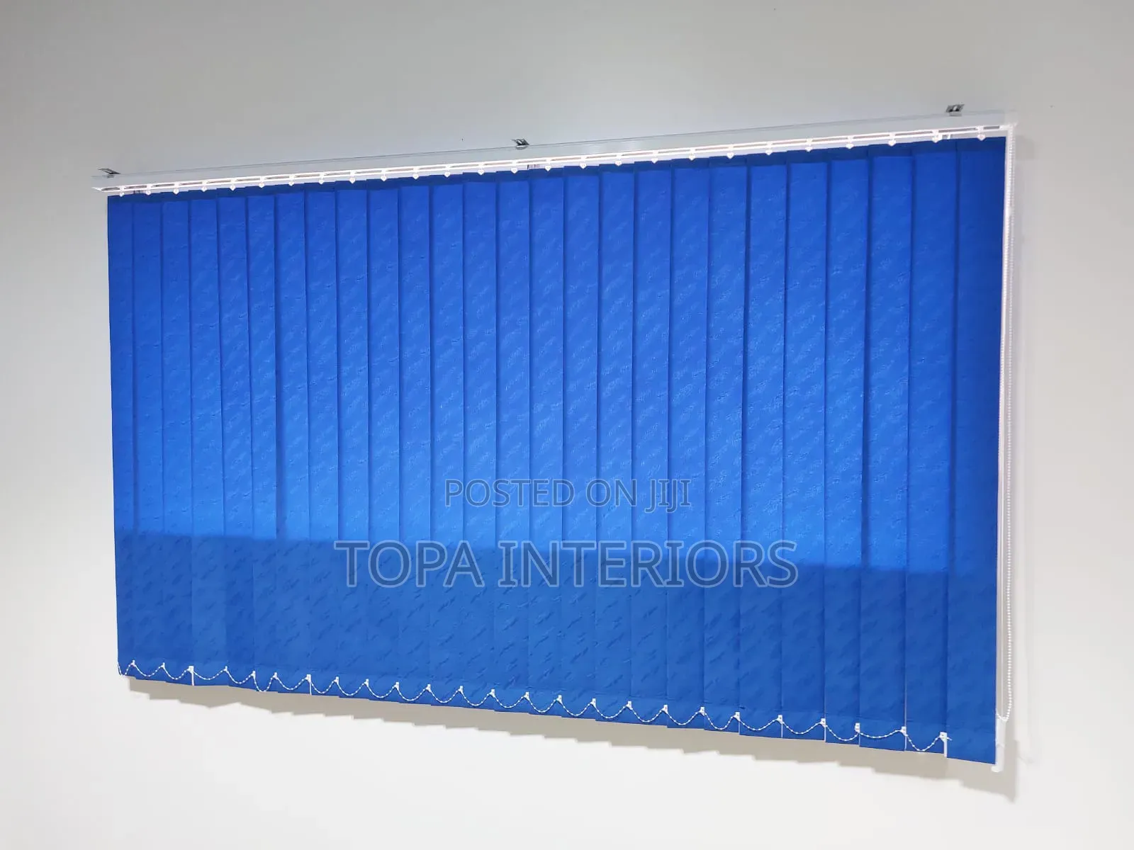 Custom Made Blue Vertical Office Window Blinds