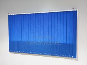Custom Made Blue Vertical Office Window Blinds