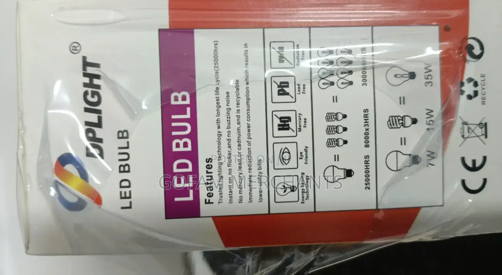A Pack of 5 Intelligent Emergency Bulbs 7 Watts