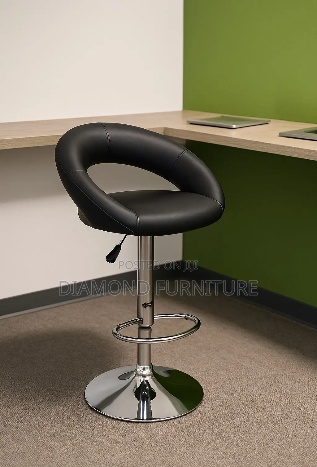 Modern Crescent Adjustable Swivel Office Bar Stool