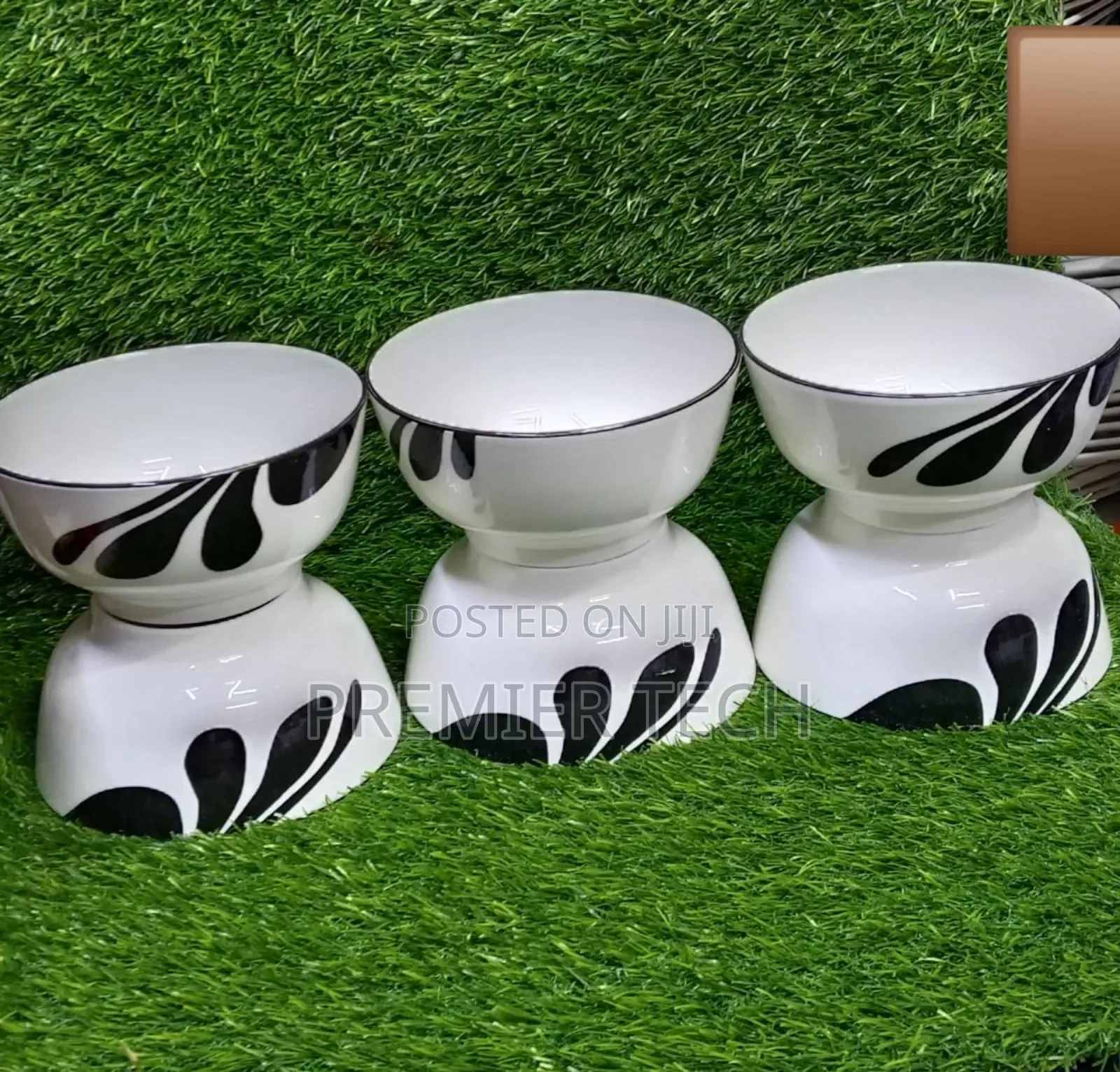 *6pcs White Black Bowls