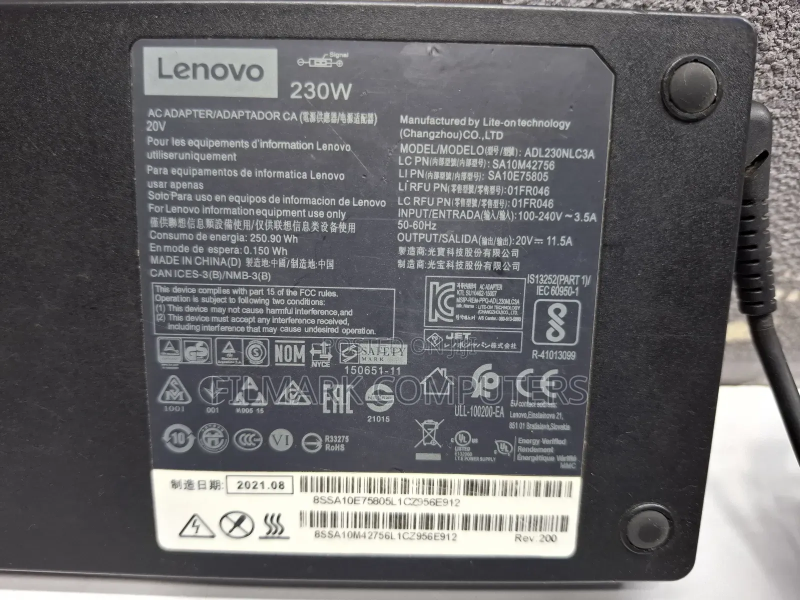Original Lenovo Thinkpad 20v 11.5a 230w Ac Adapter /Charger