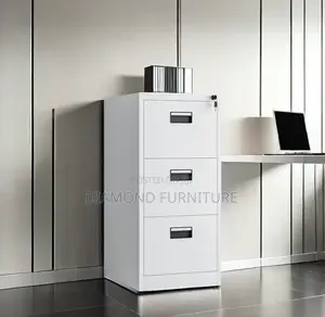 Durable 3-Drawer Metallic Office Filing Cabinet Unit