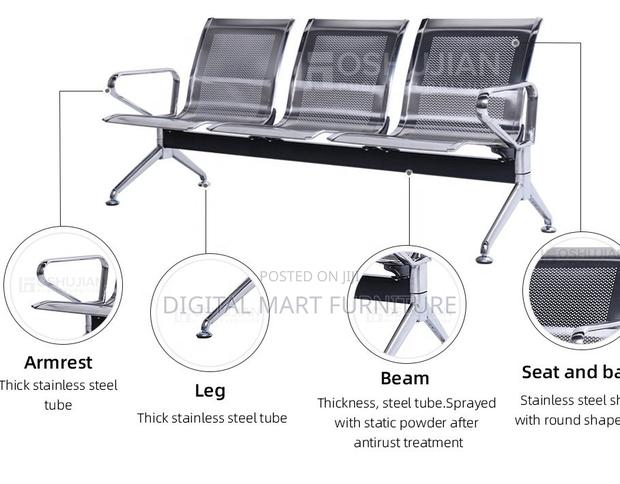 Office Bench: Fetrine Black Office Bench - thumbnail 3