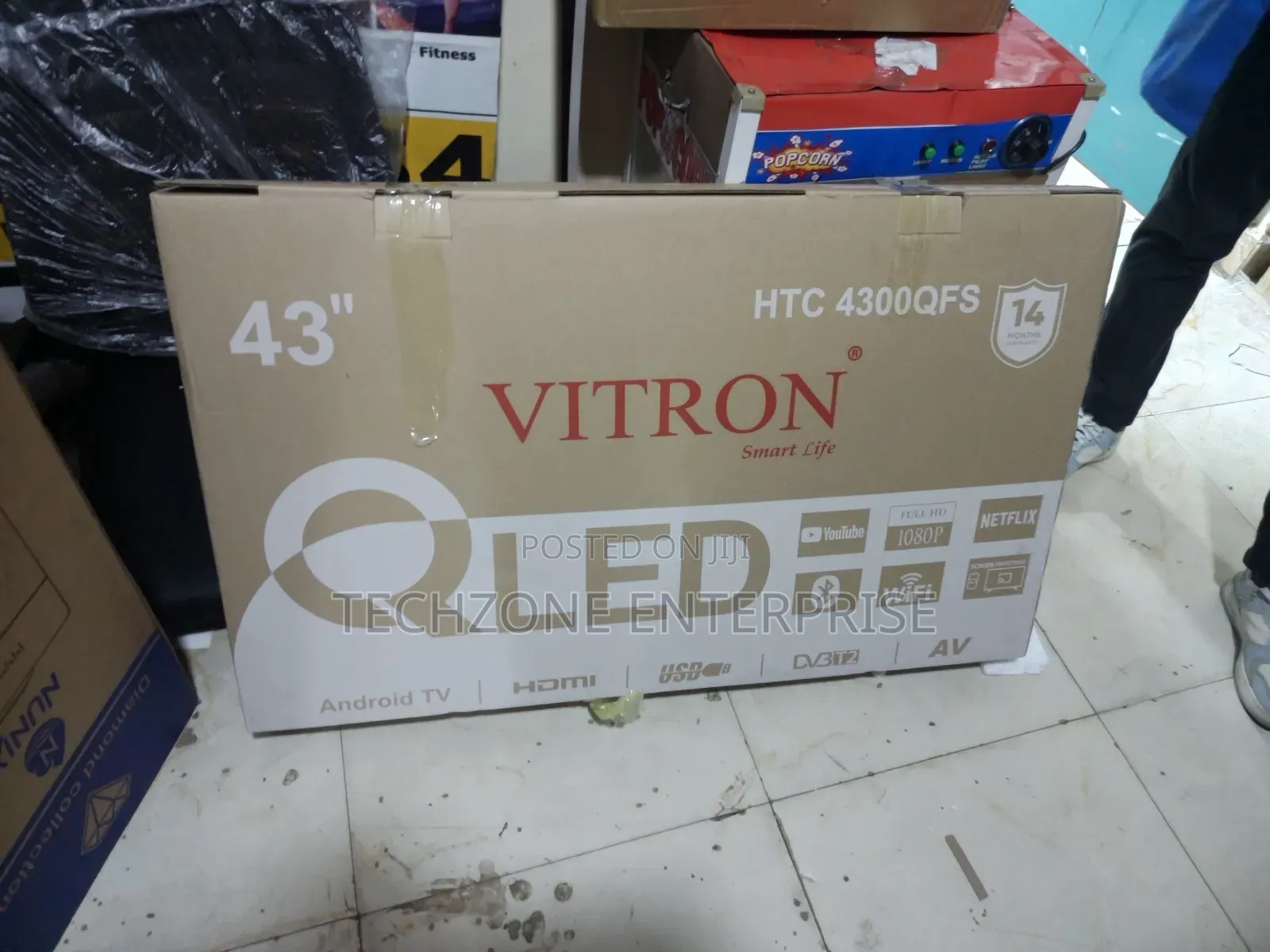 The Vitron Htc4300qfs 43 Inch Qled Smart Flameless Tv