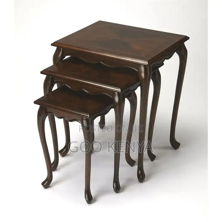 Home Table Set; Mahogany Wood Coffee Table With Matching Set