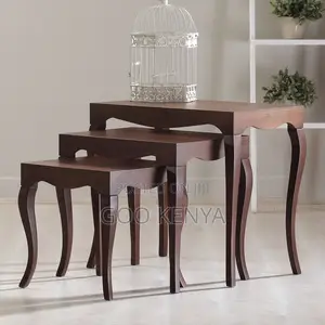 Home Table Set; Mahogany Wood Coffee Table With Matching Set