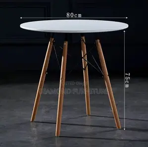 Eames Office Round Table With Wooden Legs