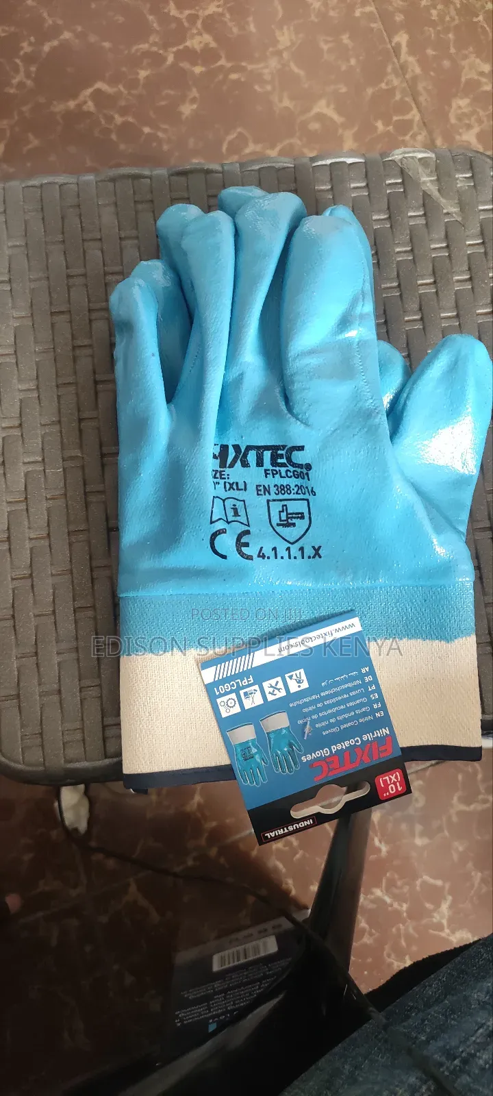 Nitrile Gloves Fixtec Safety Gloves 10" Xl Latex Coated Gloves