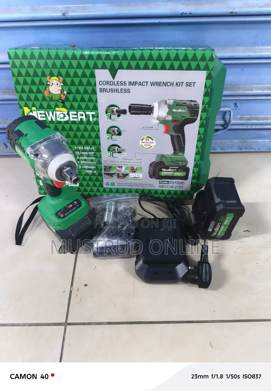 Newbeat Cordless Impact Wrench Kit Set