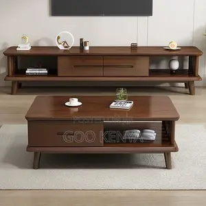 Home Tv Cabinet Set; Nordic-Style Tv Stand and Center Table Combo