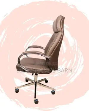 Brown Executive Leather Office Chair | Ergonomic Headrest Support
