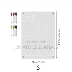Clear Acrylic Weekly Planner Whiteboard Magnetic Fridge Calendar