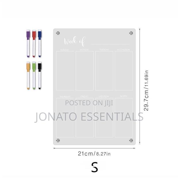 Clear Acrylic Weekly Planner Whiteboard Magnetic Fridge Calendar - thumbnail 3