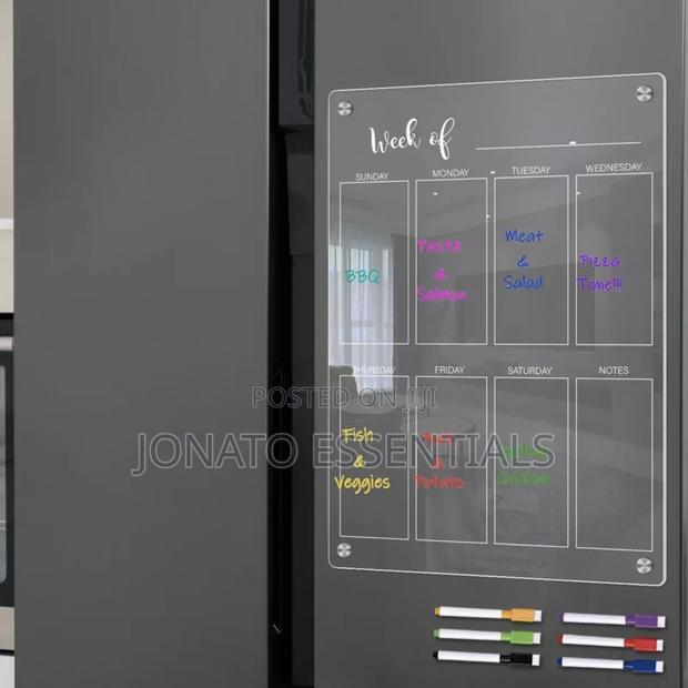 Clear Acrylic Weekly Planner Whiteboard Magnetic Fridge Calendar - thumbnail 2