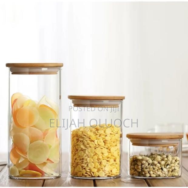 Air Tight Glass Cereal Container With Bamboo Lid - thumbnail 2