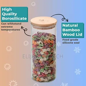 Air Tight Glass Cereal Container With Bamboo Lid