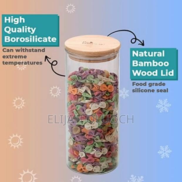 Air Tight Glass Cereal Container With Bamboo Lid - thumbnail 4