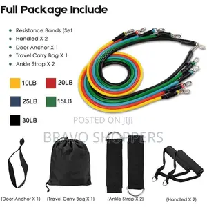 11 PCS Set Latex Resistance Band Exercise Band Toning Tube