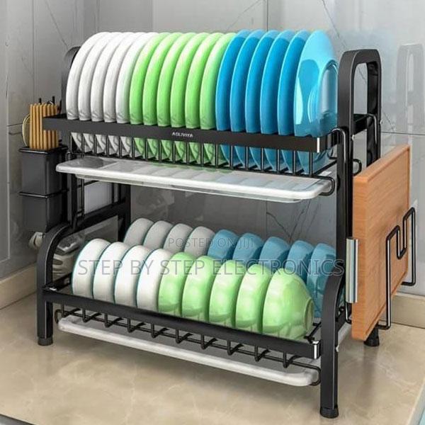 Premium 2-Tier Dish Drainer Dish Rack Modern Aesthetic Kitchen Stand