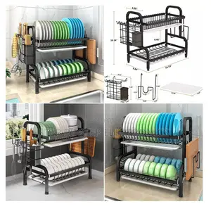 Stylish 2-Tier Dish Drainer Rack – Premium Modern Kitchen Design
