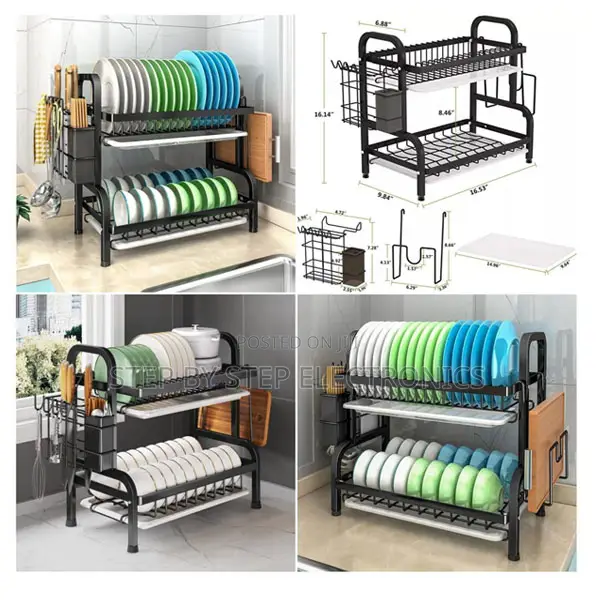 Stylish 2-Tier Dish Drainer Rack – Premium Modern Kitchen Design