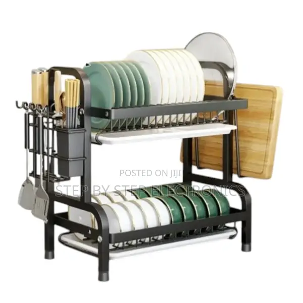 Elegant 2-Layer, 2-Tier High Quality Dish Drainer Kitchen Rack