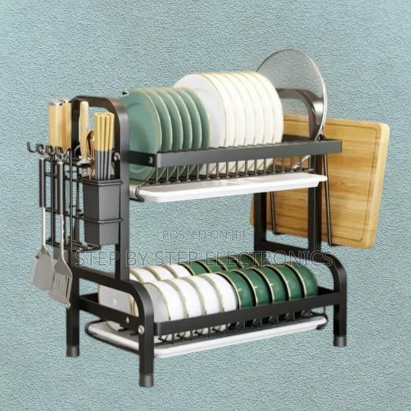 Classy 2 Layer 2 Tier Dish Drying Rack – Sleek Modern Aesthetic Rack - main view