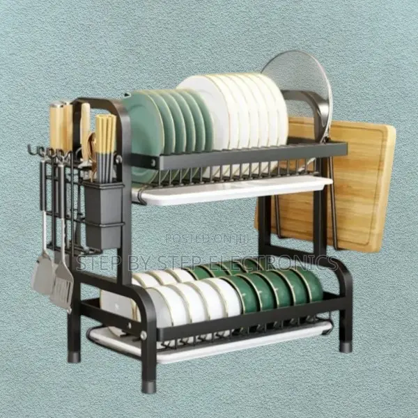 Classy 2 Layer 2 Tier Dish Drying Rack – Sleek Modern Aesthetic Rack
