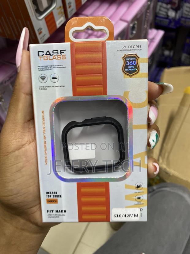 Hankn Apple Watch Series 7 8 9 45mm Glass Screen Protector Case - thumbnail 3