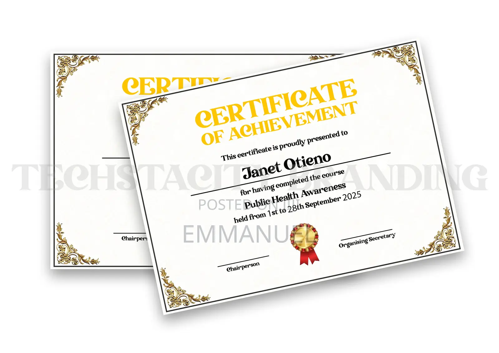 A4 Certificate Design Printing