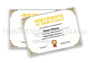 A4 Certificate Design Printing