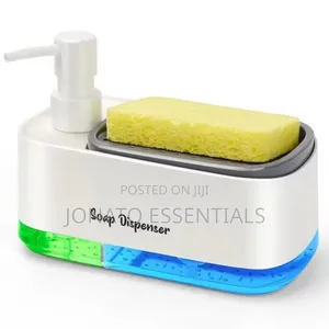 2 in 1 Dish Soap Dispenser and Sponge Holder for Kitchen Sink