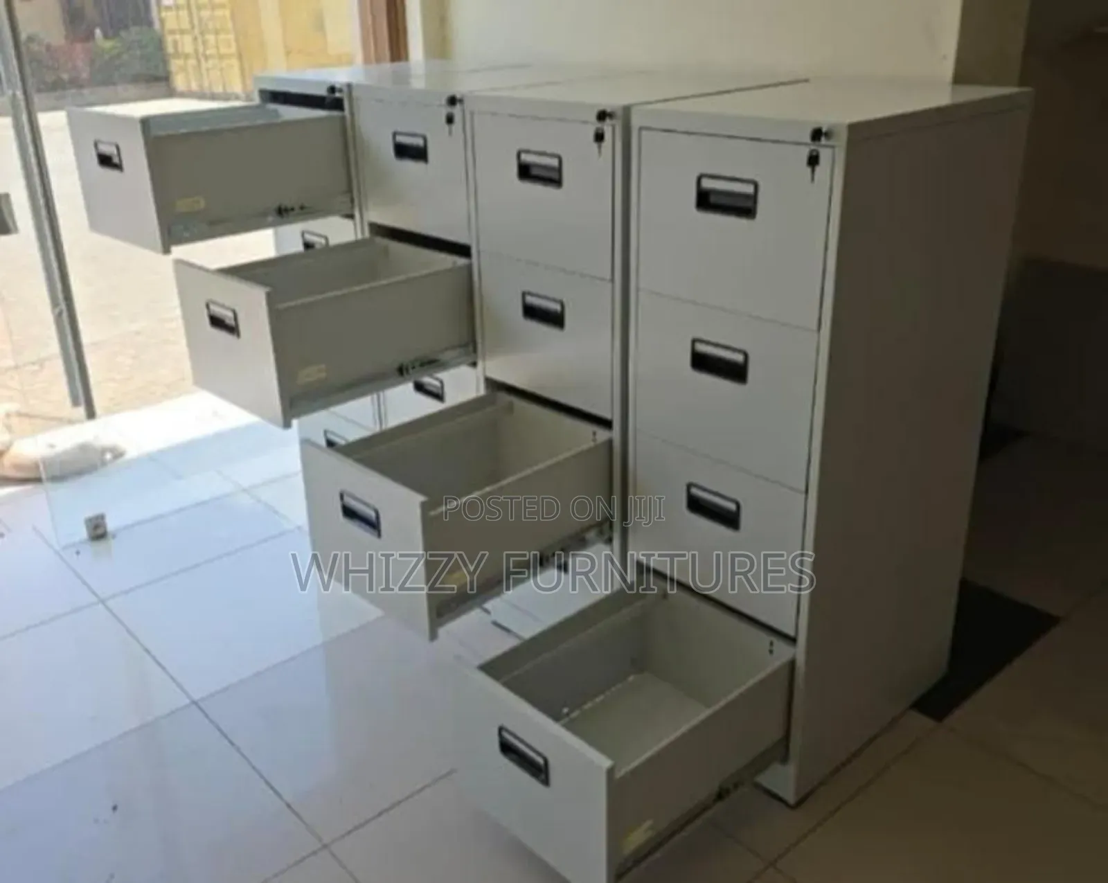 Metallic Four-Drawer Filing Cabinet