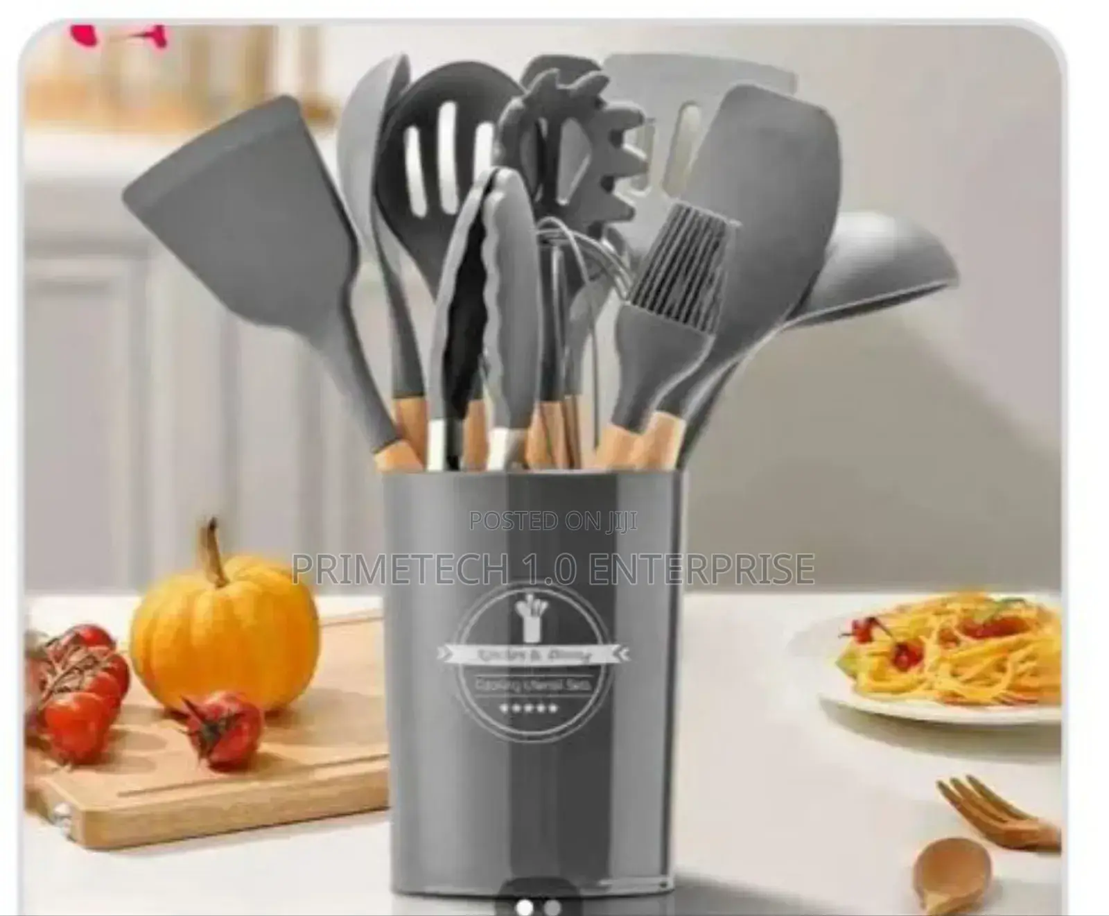 12pcs Grey Silicone Spoon